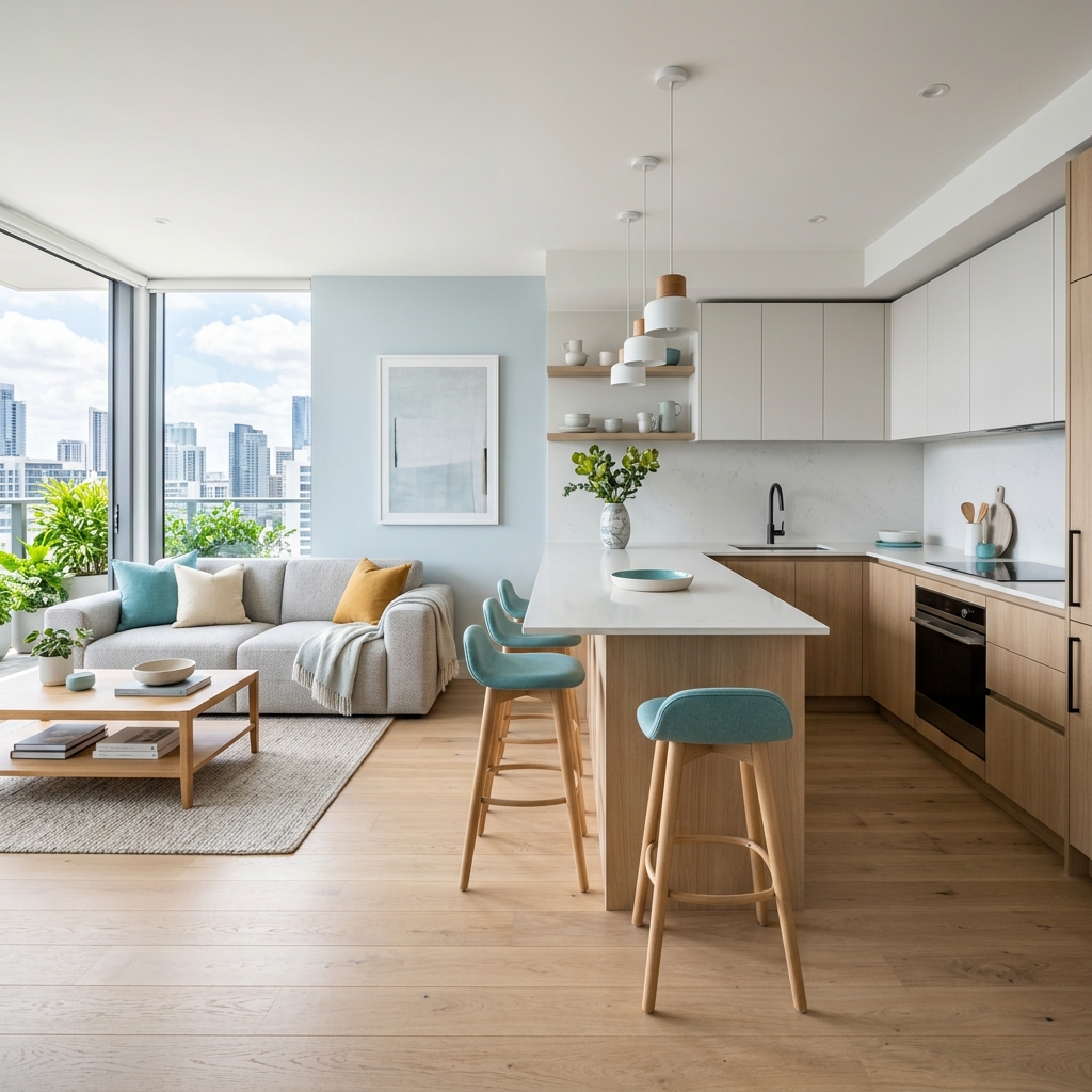 Modern Kitchen and Living